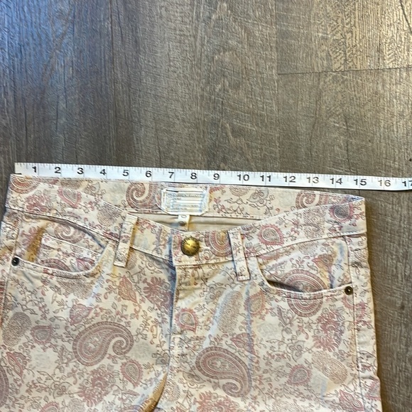 Current Elliott The Stiletto khaki paisley Cropped Ankle Skinny jeans Size 27 - Picture 15 of 17